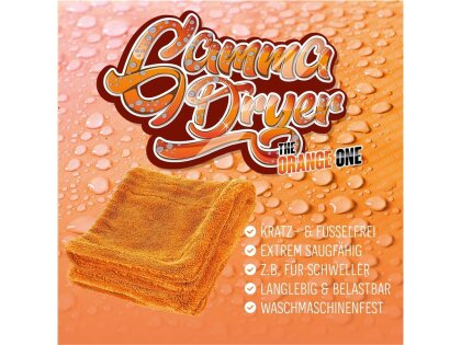 Nuke Guys - Gamma Dryer S - Chiffon de séchage en microfibre - 1400 GSM - orange 40 x 40 cm