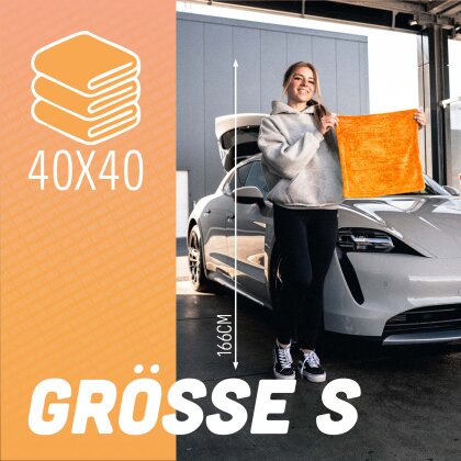 Nuke Guys - Gamma Dryer S - Chiffon de séchage en microfibre - 1400 GSM - orange 40 x 40 cm