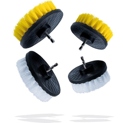 Brush attachment for drilling machines