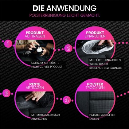 Nuke Guys Polsterreiniger Foam 150ml Set + Bürste S + Mikrofasertuch Schwarz
